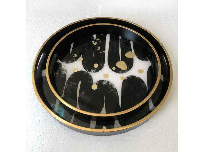 Ensemble de 2 plateaux rond Space 46x5cm