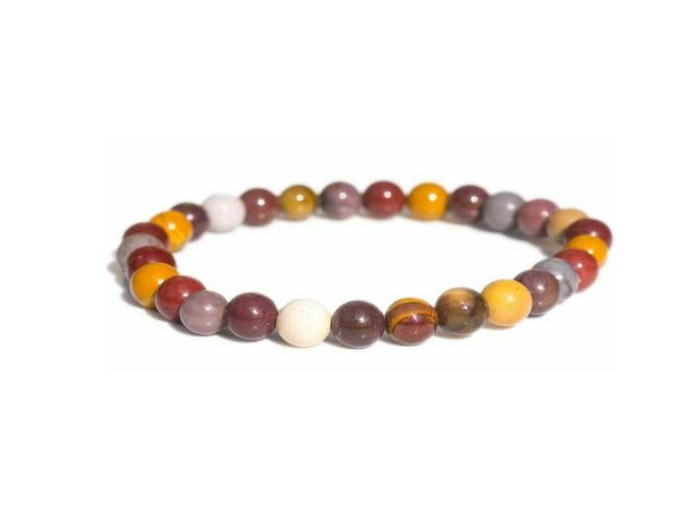 Bracelet en jaspe mookaïte 6 mm