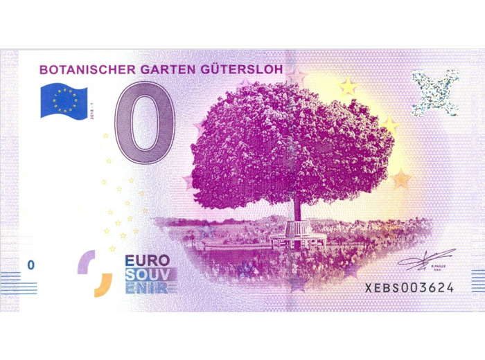 ALLEMAGNE 2018-1 BOTANISCHER GARTEN BILLET SOUVENIR 0 EURO TOURISTIQUE NEUF