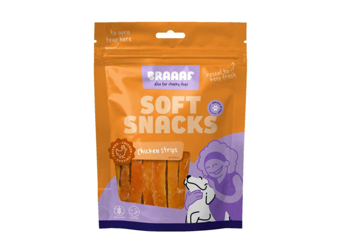 Braaaf Soft Snack bandes de poulet