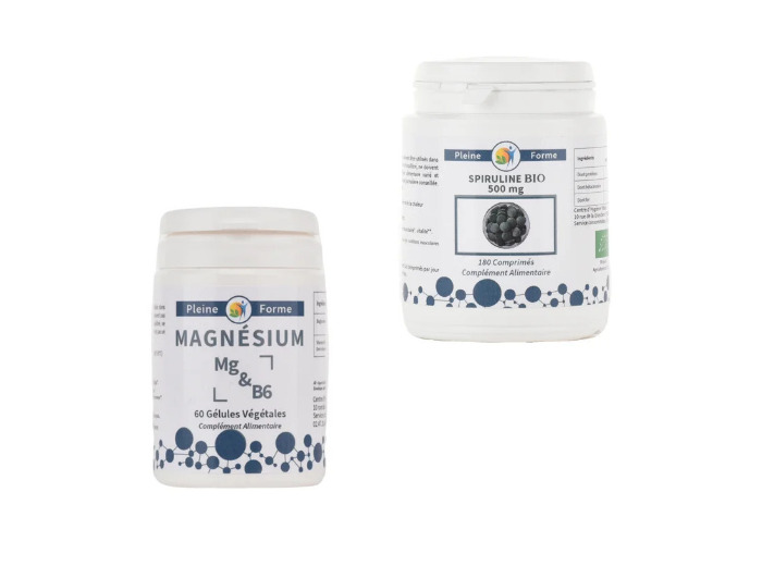 Magnésium et Spiruline-Pack Énergie et Vitalité-2 Mois