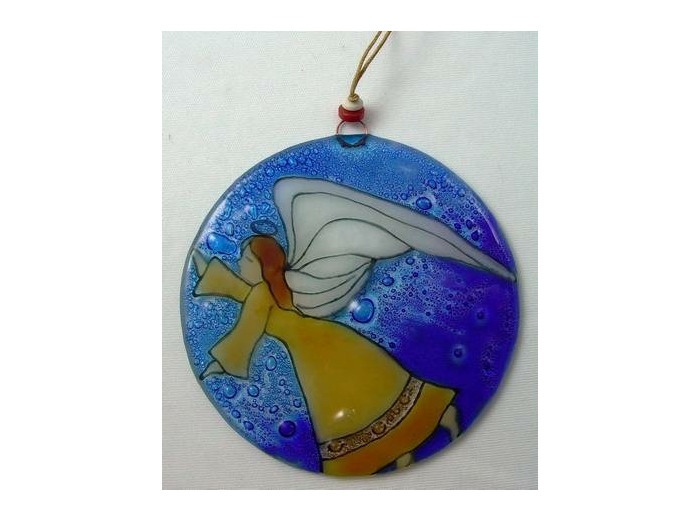 Médaillon verre diamètre 13cm- ANGE