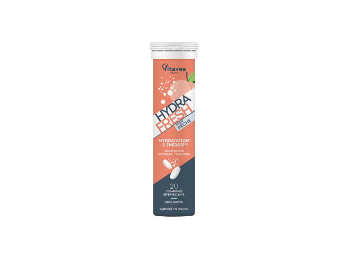 Hydrafresh Hydratation et ??nergie Pêche 20 comprimés effervescents
