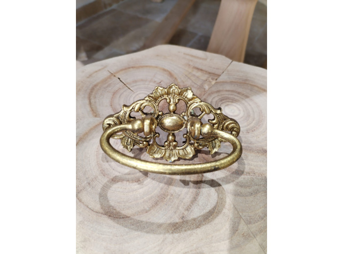 Poignée de porte volute dorée