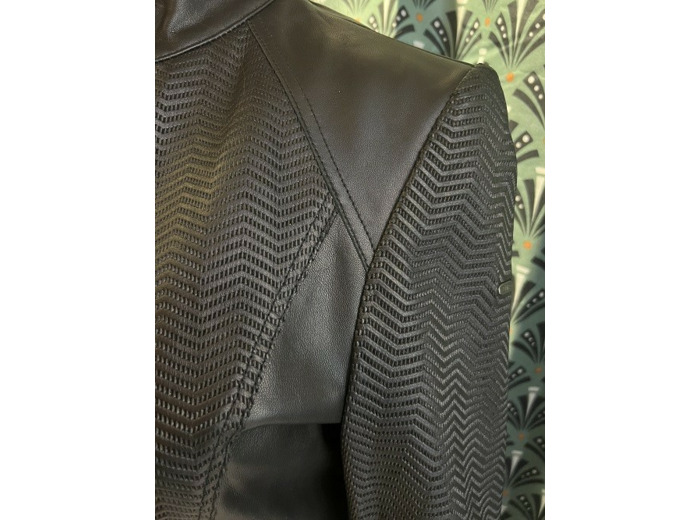 DON57477 Veste femme cuir agneau noir