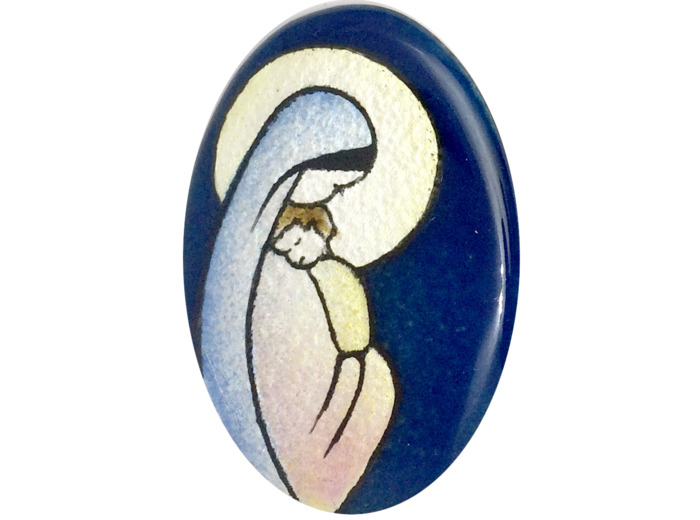Vierge au coeur 8,9X6cm - EMAUX DU LIBAN