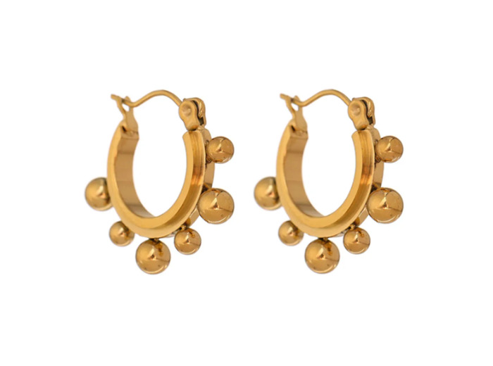 Petite Créole Plaqué Or Anneau Bille