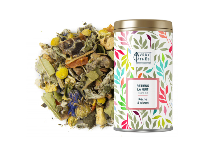 Tisane bio Retiens la Nuit, pêche et citron