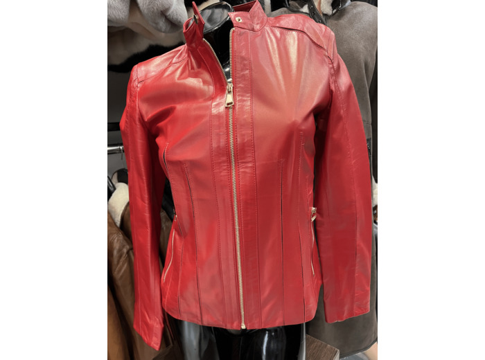 MA7352 Blouson femme cuir  rouge