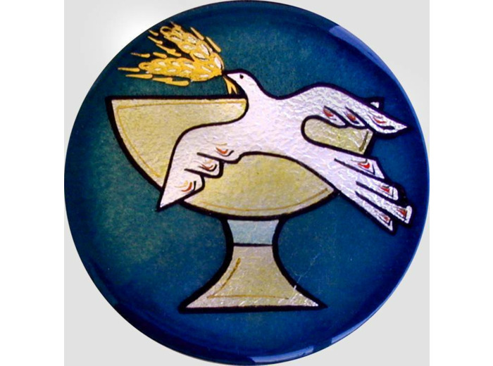 Calice et colombe D8,3cm - EMAUX DU LIBAN