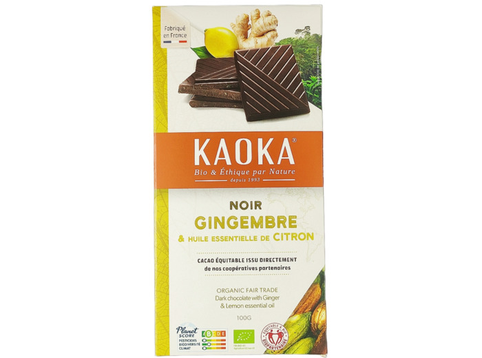 Tablette de Chocolat Noir Gingembre 100g Bio
