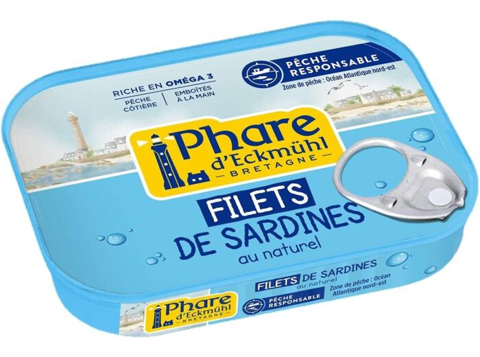 Filets de sardines au naturel 70g ne Phare d Eckmühl