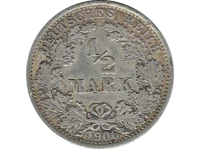 ALLEMAGNE 1/2 MARK 1906 A TTB