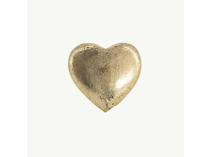 Bouton de tiroir Cœur Doré Laiton Recyclé 4x4x6cm