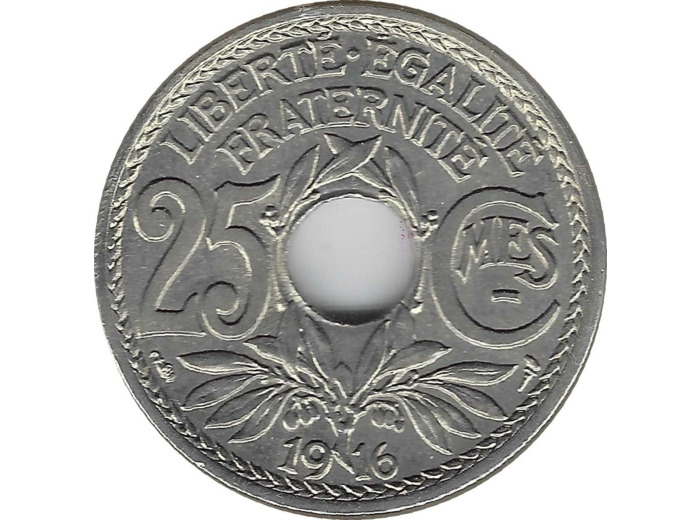 FRANCE 25 CENTIMES LINDAUER SOULIGNE 1916 PEU SUP