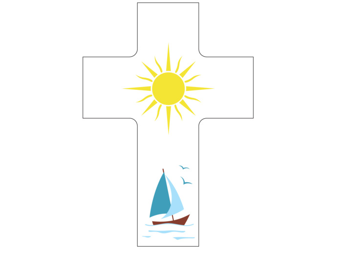 Croix - Tu es mon guide - blanche 11x7,5cm