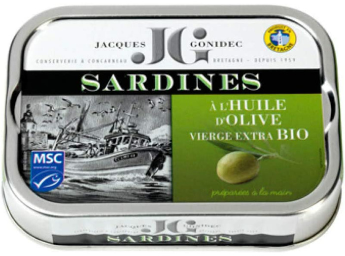 Sardines huile olive 115g Jacques Gonidec