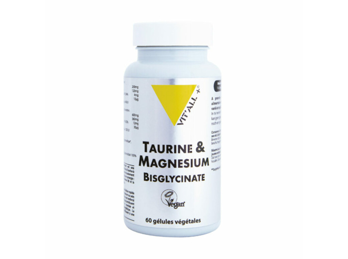 Taurine & Magnésium bisglycinate-60 gélules-Vit'all+