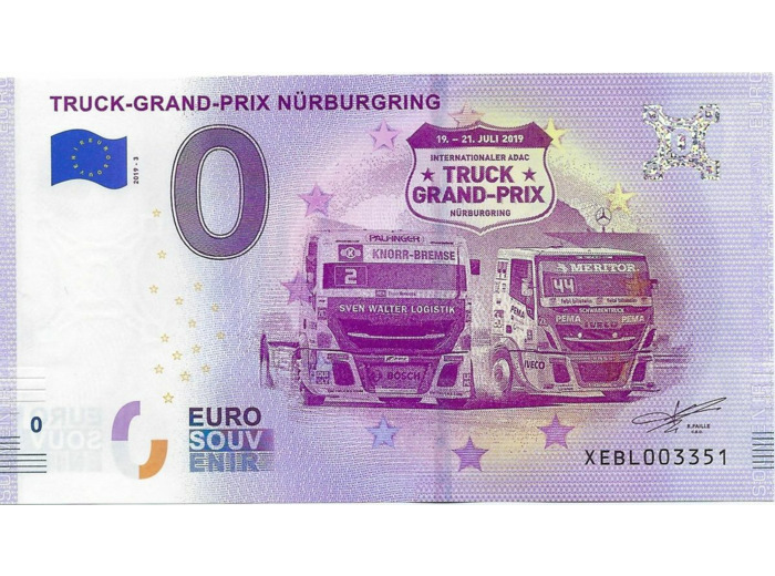 ALLEMAGNE 2019-3 TRUCK-GRAND PRIX BILLET SOUVENIR 0 EURO TOURISTIQUE  NEUF
