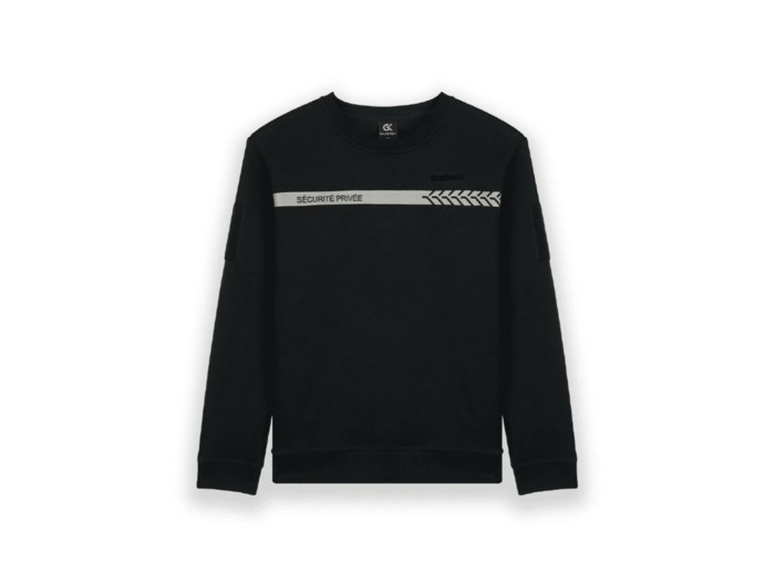 Sweat sécurité privée noir avec bande grise GK - Tailles XS à 5XL