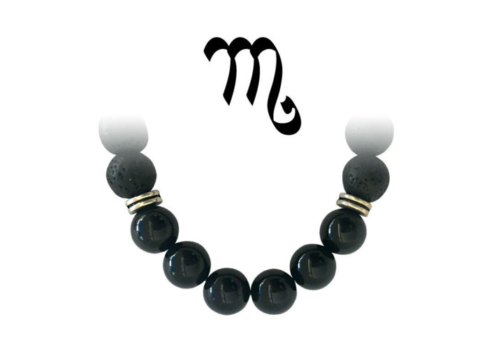 Bracelet zodiacal Onyx-Pierre du Scorpion