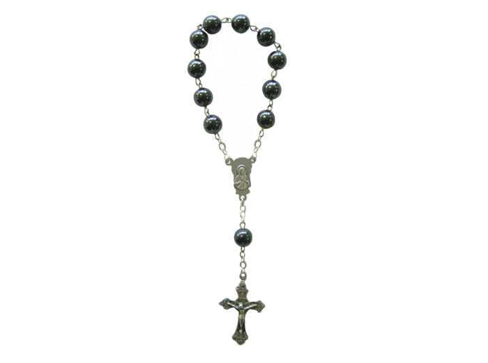 Dizainier Perles en Hématite sur Chaîne Argentée