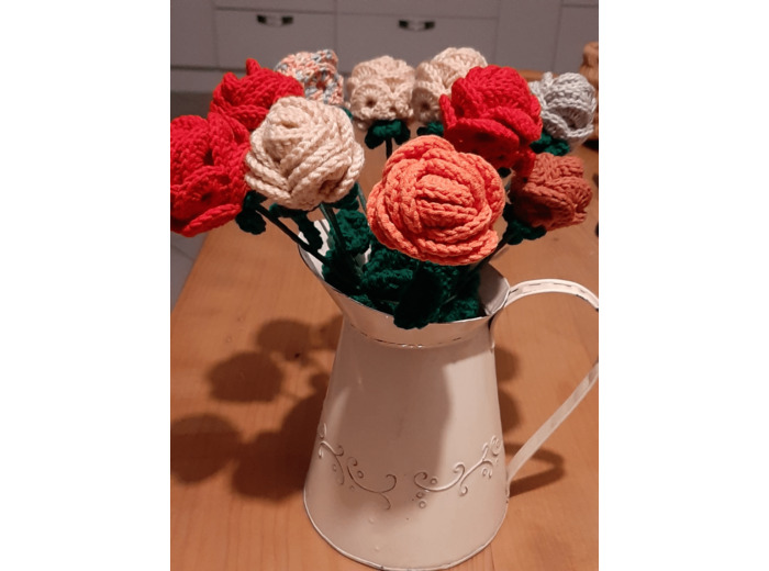 Rose  rouge au crochet