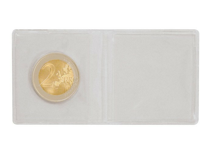 DOUBLE ETUI POUR MONNAIES jusqu'à 45 mm PAR 50 (lindner 2054)