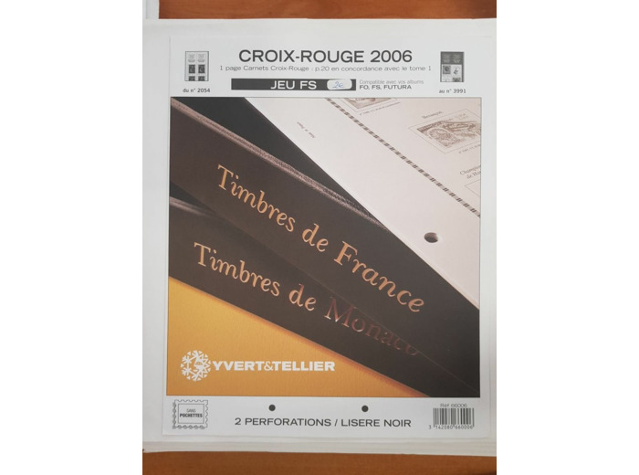 FEUILLE COMPLEMENTAIRE CROIX ROUGE FS 2006 (JEUX SANS POCHETTE) YVERT ET TELLIER