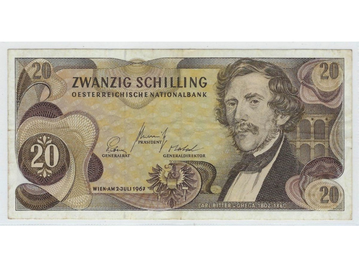 AUTRICHE 20 SCHILLING 02-07-1967 Série F TTB