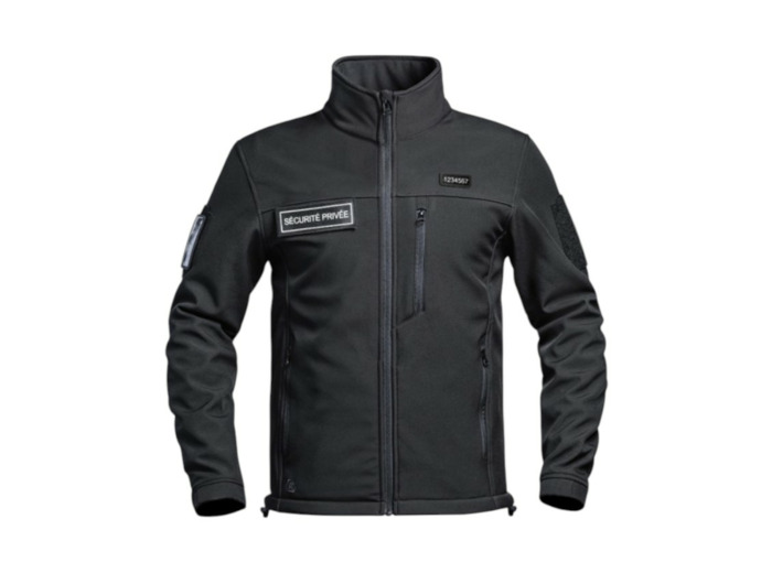 Veste softshell sécurité privée SÉCU-ONE flap noir