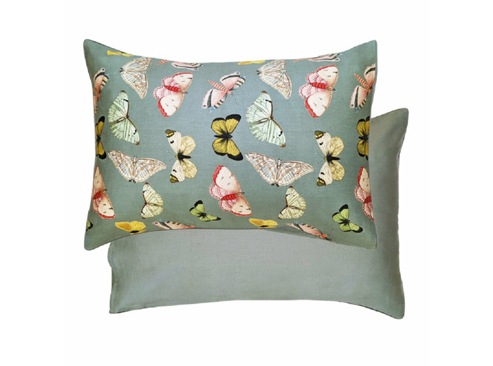 Taie d'oreiller ROSERAIE GRIS VERT Garnier-Thiebaut