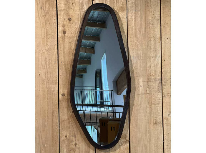 Miroir Jodhpur aluminium brossé noir 45x3x121cm