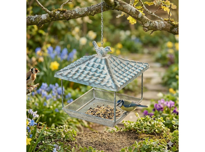 Mangeoire oiseaux à suspendre Pagode 20x20x58cm