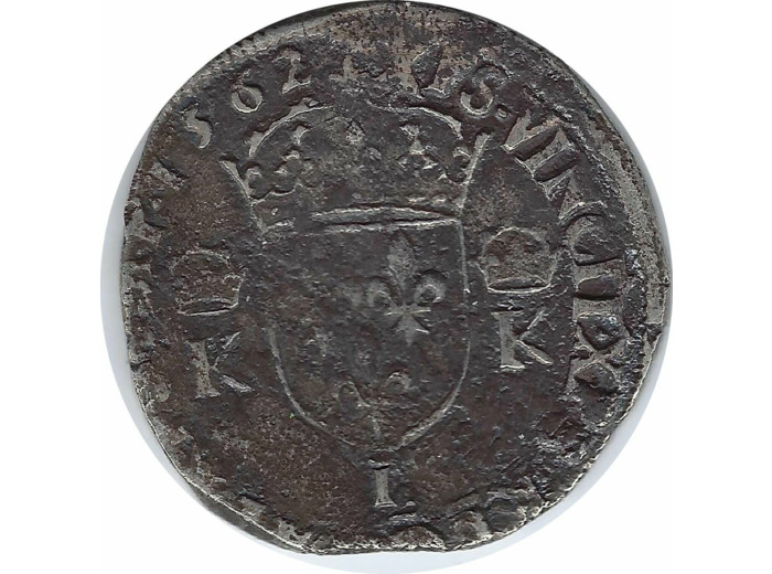 CHARLES IX (1560-1574) TESTON 1562 L (Bayonne) 3eme TYPE B+