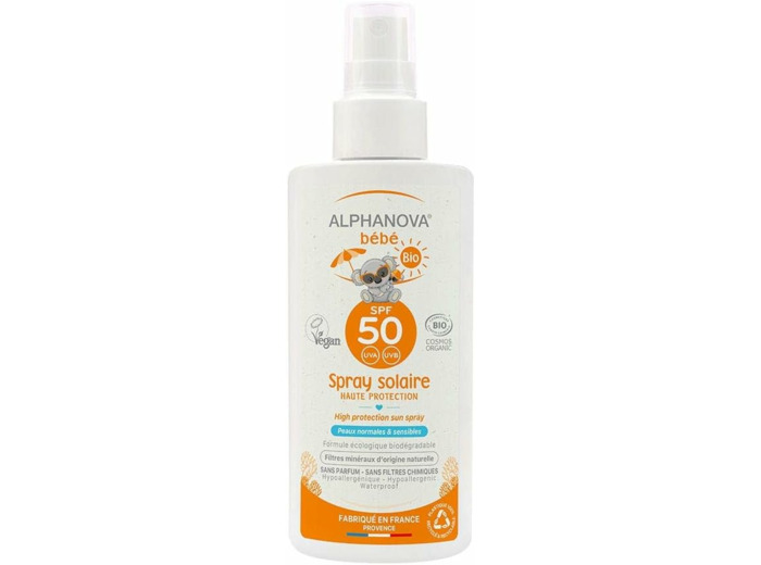 Solaire spray SPF50 bebe 125g Alphanova Bebe