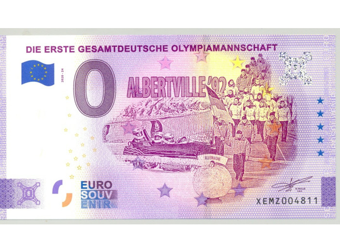ALLEMAGNE 2020-24 DIE ERSTE GESAMTDEUTSCHE OLYMPIAMANNSCHAFT BILLET 0 EURO