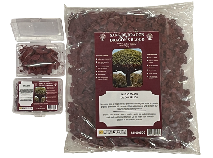 Encens en Grains Sang de Dragon - Boite transparente de 50gr
