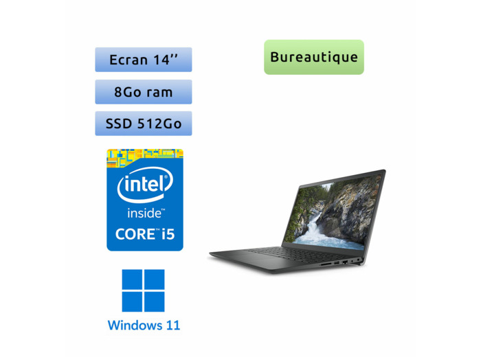Dell Vostro 3420 - Windows 11 - i5 8Go 512Go SSD - 14 - Ordinateur portable