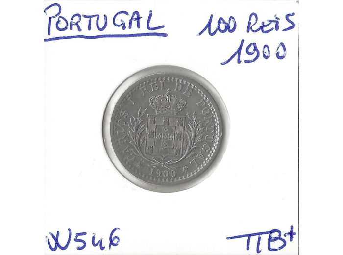 PORTUGAL 100 REIS 1900 TTB+