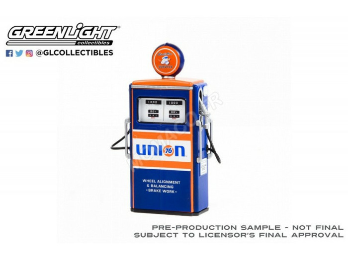 Miniature Pompe à essence, DOUBLE TOKHEIM 350 TWIN 1954 "UNION 76", 1/18.