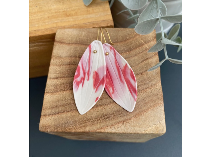 Boucles d'oreille en porcelaine colorée Marie Courtillat