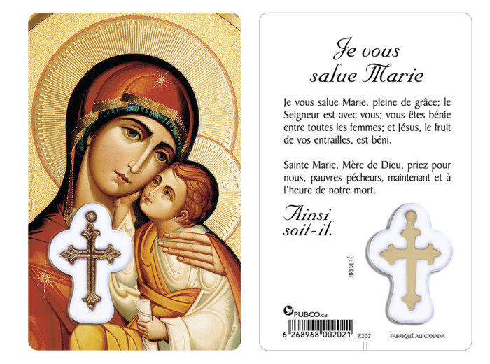 Carte-prière avec insertion Vierge-Icône