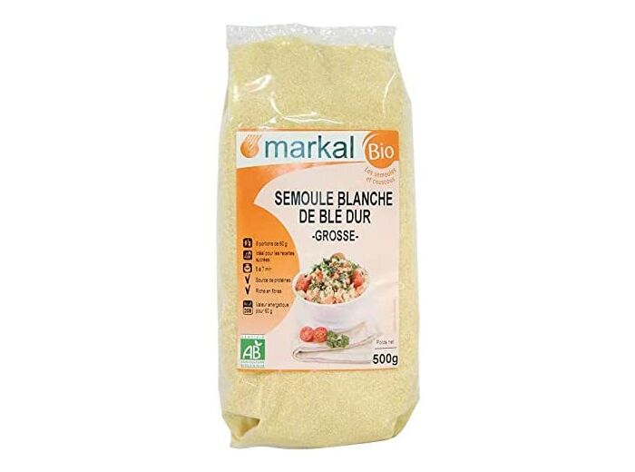 Semoule de ble dur blanche grosse 500g MARKAL