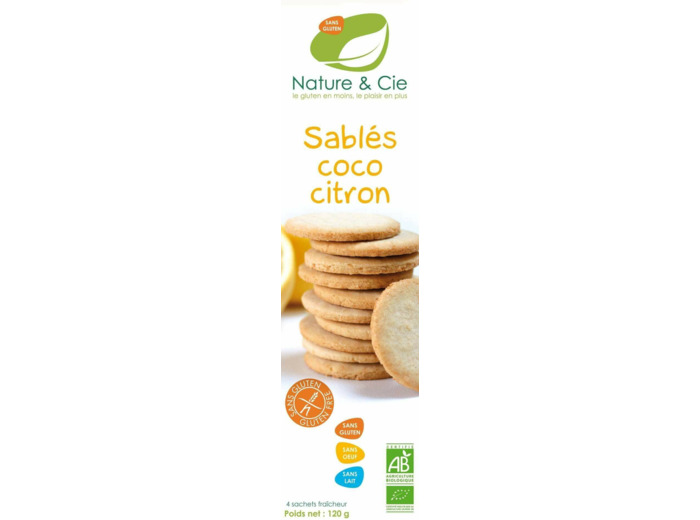 BISCUIT SABLE COCO CITRON (16) 125G NATURE & COMPAGNIE