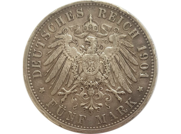 ALLEMAGNE BADEN 5 MARK 1901 G TB+