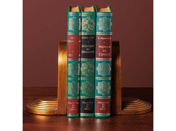Serre-livres dorés Art Moderne 18x10x15cm