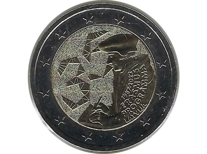 LETTONIE 2022 2 EURO COMMEMORATIVE ERASMUS SUP