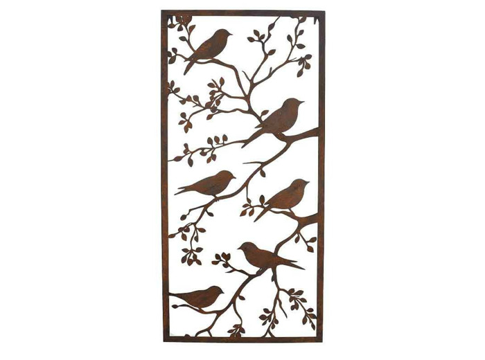 Cadre mural jardin branches oiseaux 48x2x98cm