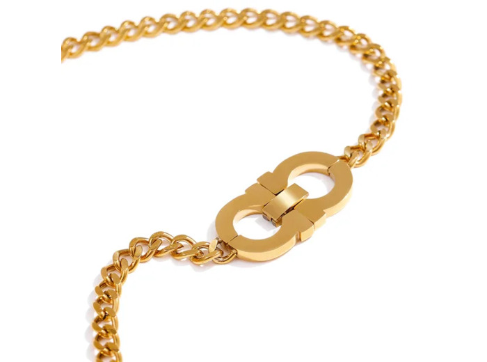 Collier Chaîne Tendance Or Pendentif Oméga